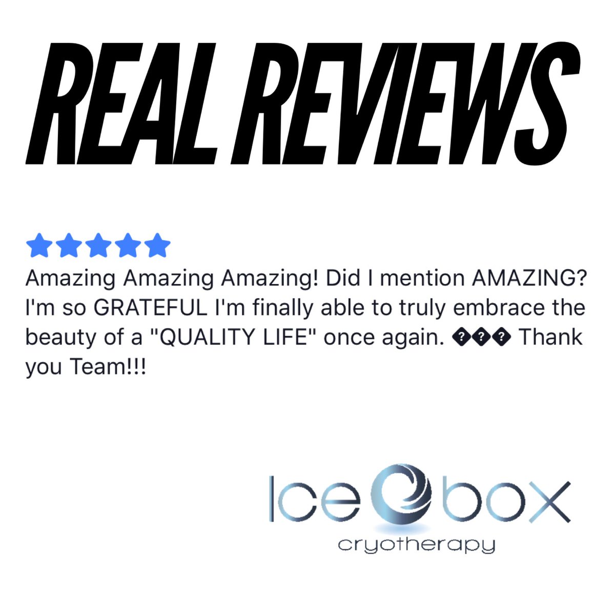 Real Reviews
iceboxtherapy.com
#realreviews #iceboxstudios #cryotherapy #clientlove