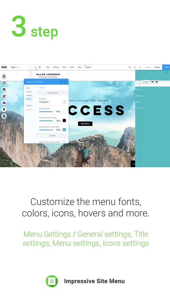 light_tech_io's tweet image. 5 easy steps to customize Impressive Site Menu - 3,4,5