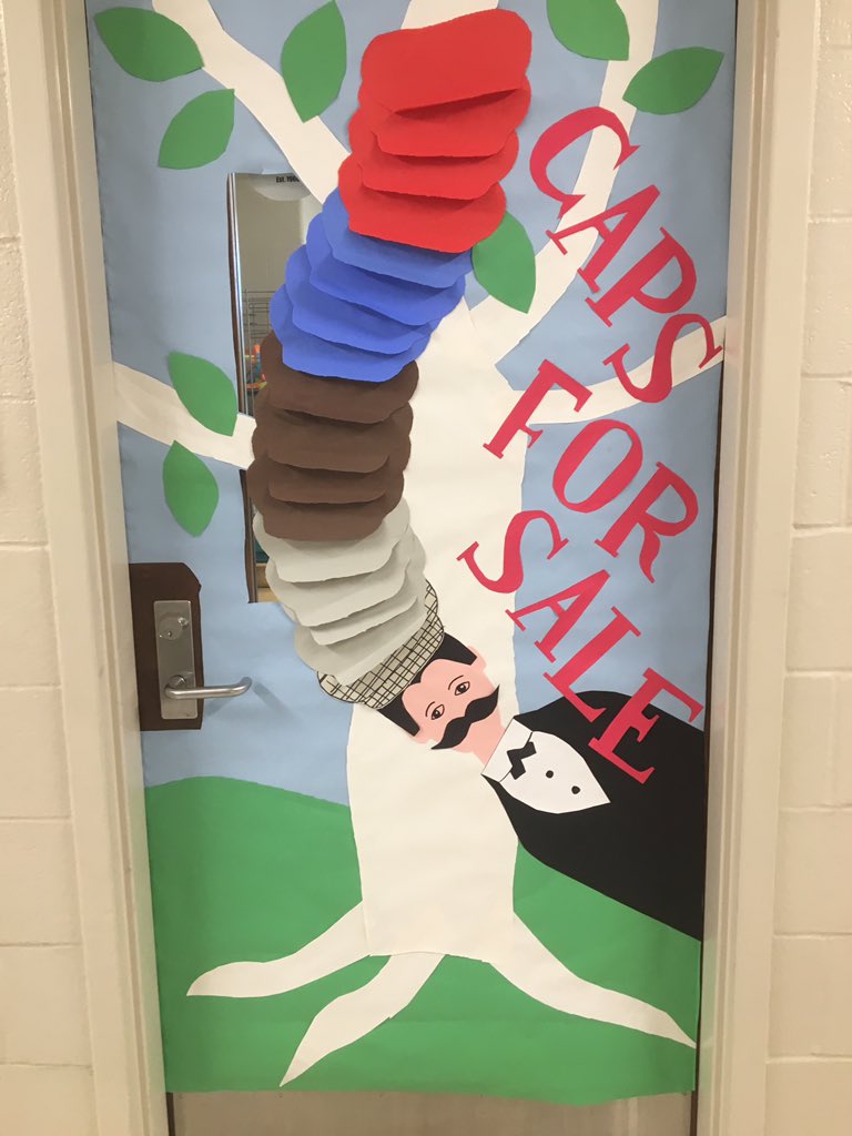 TrishSullivan16's tweet photo. Right to Read Week door decorating contest at Maddux. What a creative staff! https://t.co/Mf384FnrpK