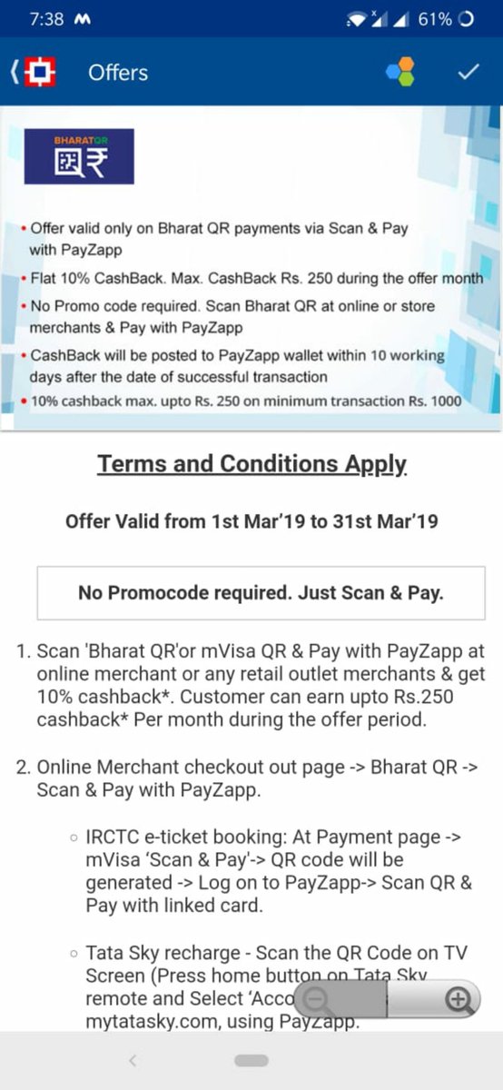 RohanKu28715871's tweet photo. I have paid 2500 to bharat qr code on 1st march 2019. At that time conditions was that if you do scan and pay at any bharat qr you will get 250 cashback within 10days. Now today they changed conditions tha only hdfc bharat qr.
@payzapp @HDFCBank_Cares 
@PayZappFraudHai https://t.co/lnXC1eQaXU