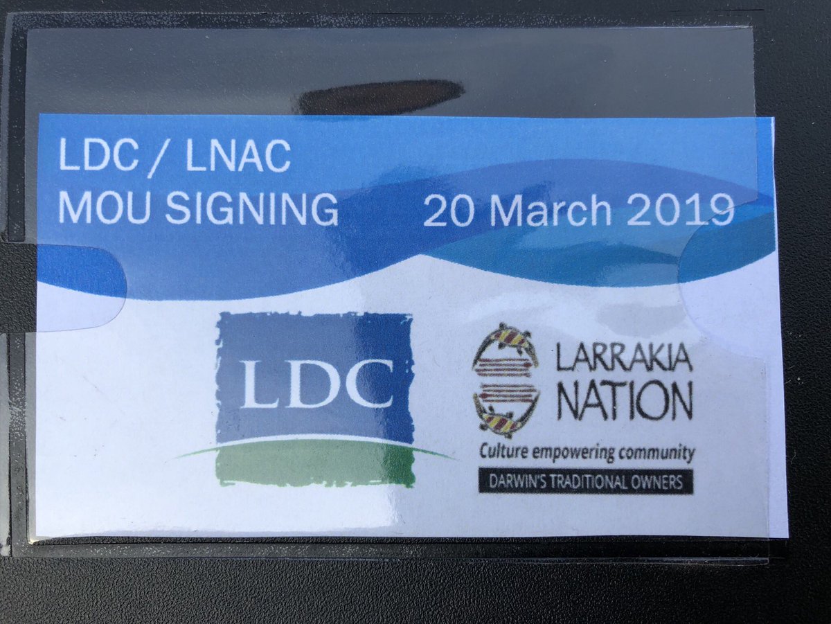 LarrakiaDevCorp's tweet photo. The #LDC and #LNAC have come together with the historic signing of an MOU this afternoon. Signed by Chairs Mark Motlop and Richard Fejo Snr at Chinute Chinute and adjacent to the site of our proposed #Larrakia #Cultural Centre. 

Coming together for the benefit of all Larrakia. https://t.co/Rtvw9dRrwC