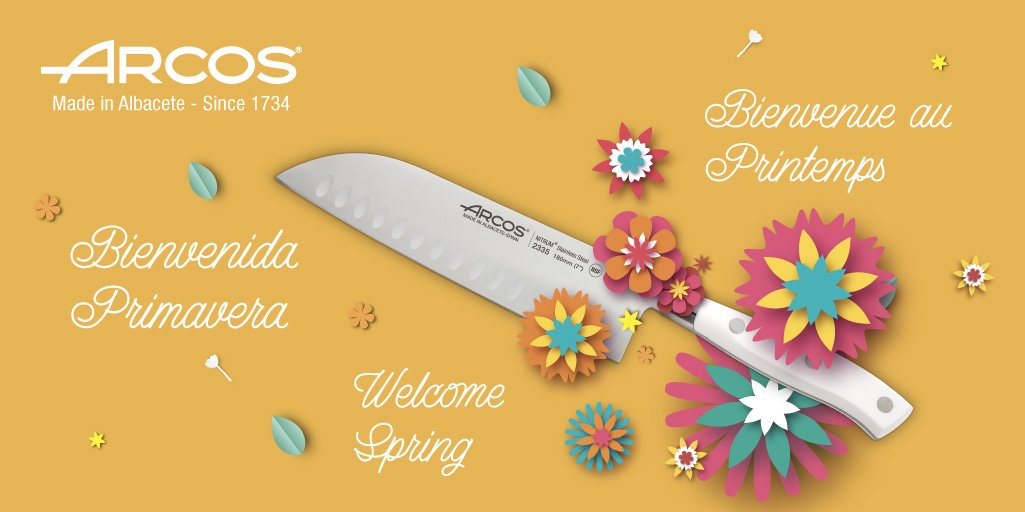 Arcos's tweet photo. Vamos a dar la bienvenida a la primavera cocinando platos con mucho sabor y color 🌼
Riviera Blanc - https://t.co/uOFD8wlxn4
#CuchillosArcos #Primavera #Spring #Printemps #Foodies #ViveLaCocina #Origin1734 https://t.co/1nBlDo07lR
