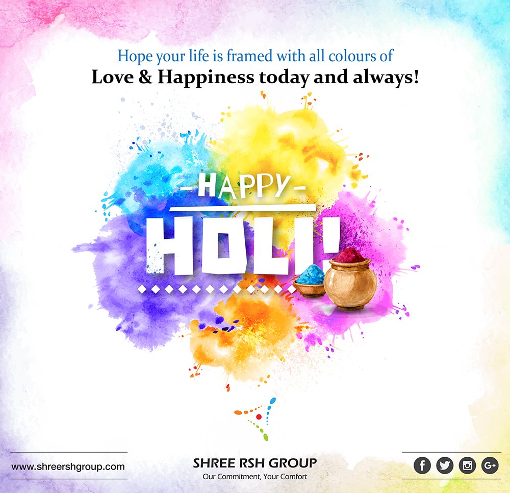 May the festival of 𝗛𝗼𝗹𝗶 add colours of happiness & prosperity in your life. 

#Holi #HappyHoli #HoliFestival #Festival #India #ColoursOfLife
#ShreeRSHGroup #RSHSignature #LuxuryHomes #FlatsInSouthKolkata #LuxuryApartments #HappyLiving #Fitness #HousingComplex #Luxury