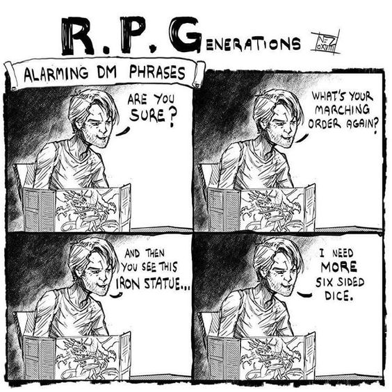 dragonsaftdark's tweet photo. Every DM has had to say these phrases at least once and sometimes, they really enjoy saying them 😄
#SoYouTouchIt #YouCanCertainlyTry #AreYouSure #DnD https://t.co/C56Sl3m3Hn