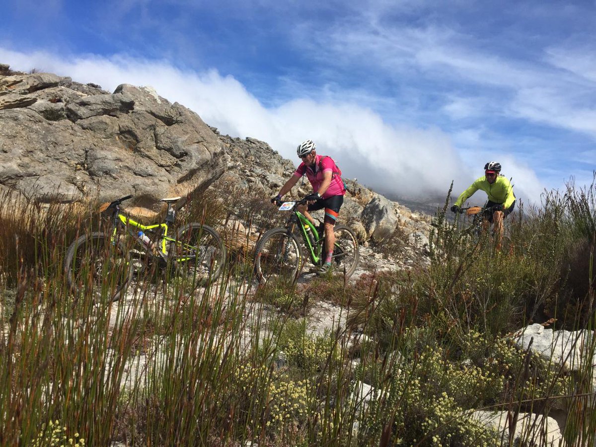 CapeEpic's tweet photo. Meanwhile our last riders are 43km in. "Monkeys wedding out here, but. No celebrations ... The bad lands of the @LandRoverZA #TechnicalTerrain lie ahead," says hyena Rich. https://t.co/W4Dh9TOqfi