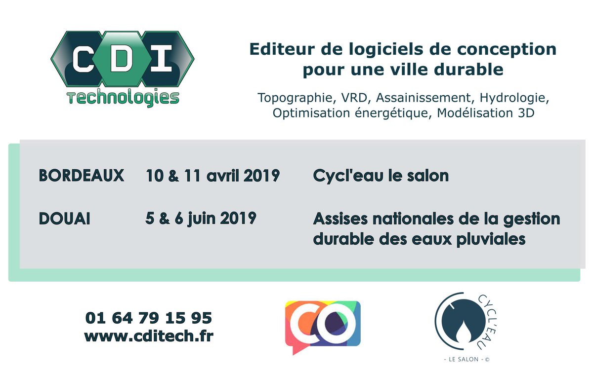Découvrez nos outils #Hyétos #KeaPolaris #DKmetre aux prochains évènements liés à la #GIEP pour @CycleauLeSalon à Bordeaux et les Assises nationales de la gestion durable des EP avec <a href="/IDEAL_Co/">idealCO</a>  à Douai
 ou sur cditech.Fr