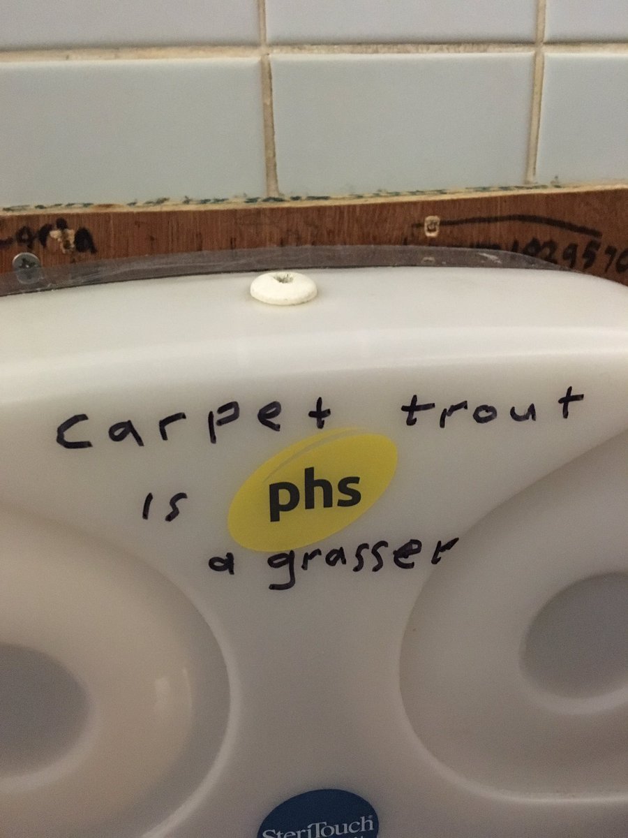 If anyone sees carpet trout don’t tell him anything #kirkgatemarkettoilets
