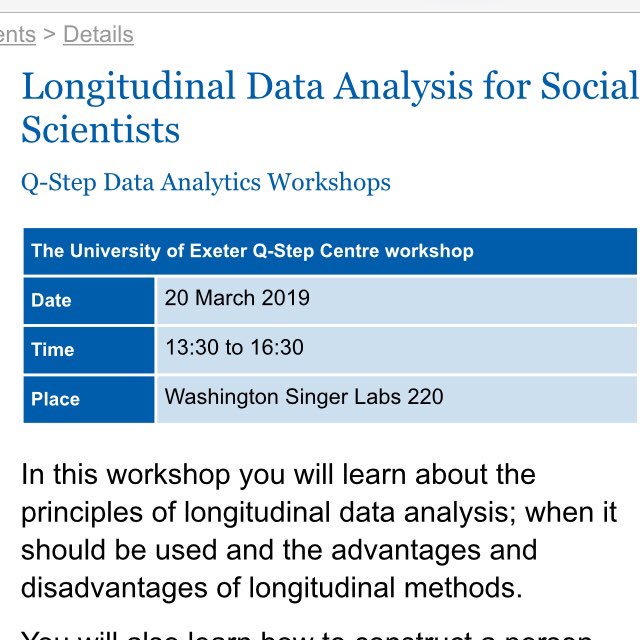 femalebrain's tweet image. Interested in using longitudinal data? Join @ExeterQStep today for #socialdatascience workshop led by the fantastic @NitzanPR all welcome @exeterpolitics @UofESSIS