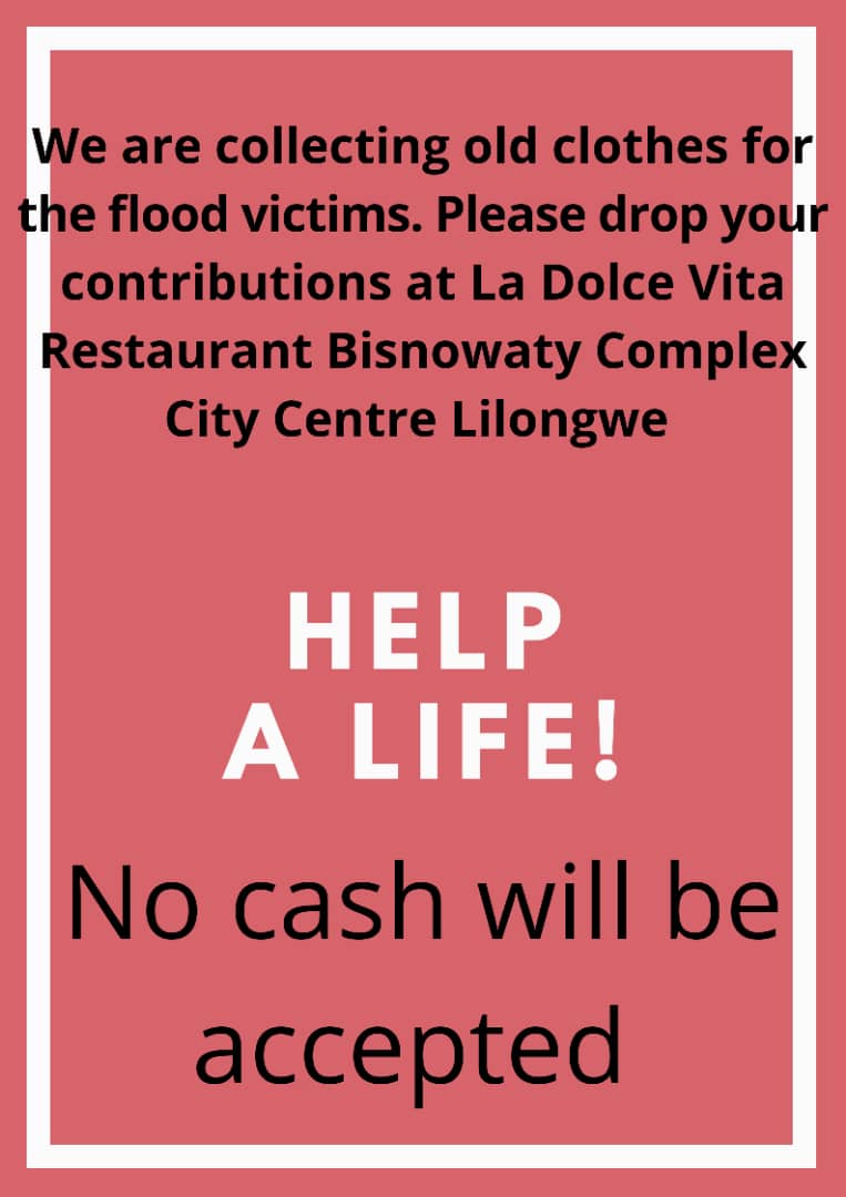 WLAMalawi's tweet photo. One of our women lawyers/ female entepreneurs is doing her part to help those affected by the severe flooding and #CycloneIdaiMW. If you want to support her efforts drop off your non-monetary contributions at La Dolce Vita, Lilongwe.
#womenleadinginlaw https://t.co/SHyoQtKrzH
