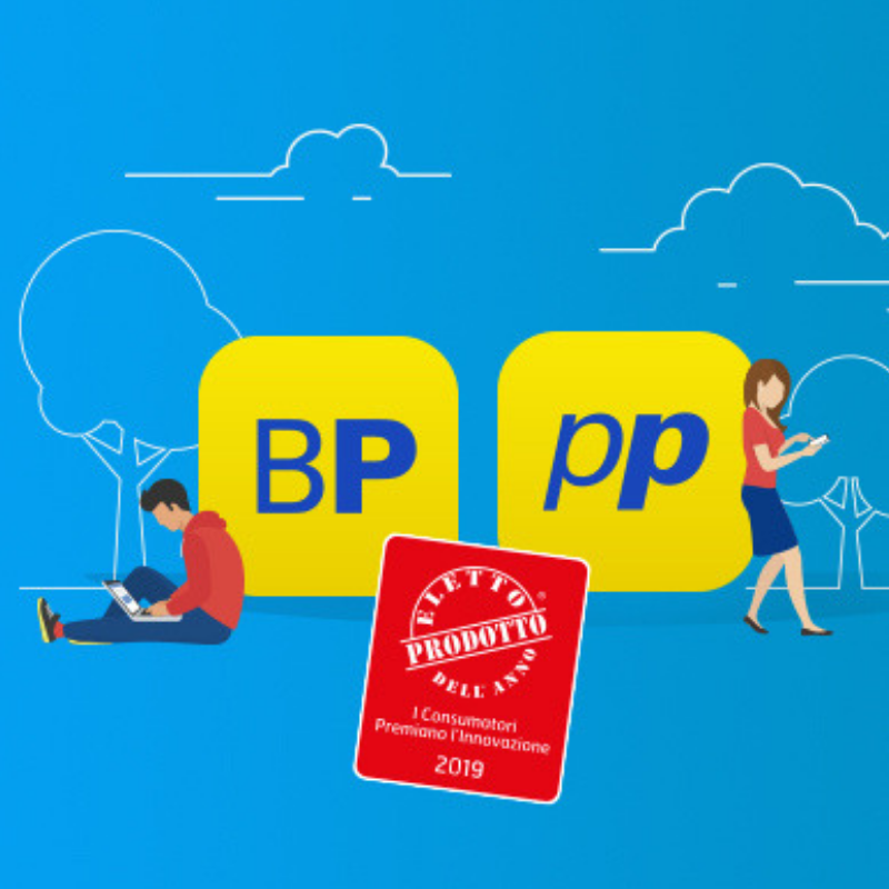 PosteItaliane's tweet photo. App BancoPosta e App Postepay premiate ad Eletto Prodotto dell'Anno 2019. #appbancoposta #apppostepay #elettoprodottodellanno #innovationslovers https://t.co/Q7REC595lS