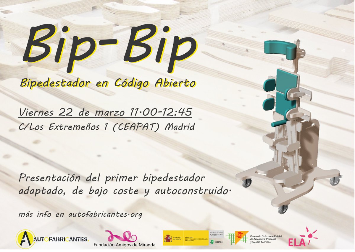 samview_'s tweet photo. Estáis todos invitados al evento que se celebrará en el CEAPAT de Madrid donde presentamos el primer bipedestador infantil impreso en 3D 
Interesados confirmarnos asistencia en  info@amigosdemiranda.org 
Entrada y desayuno gratuito.
¡OS ESPERAMOS! https://t.co/dEZIxSuki6