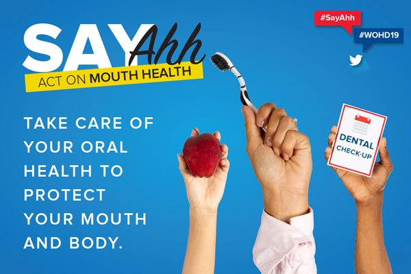 TheDavidJArnold's tweet photo. #SayAhh for #WorldOralHealthDay! 

Keeping a healthy mouth and prioritising our oral health is so important. Twice daily brushing, a low-in-sugar diet and regular dental visits can mean a happier and healthier life 😀 #WOHD19 https://t.co/OKZCjzMKFq