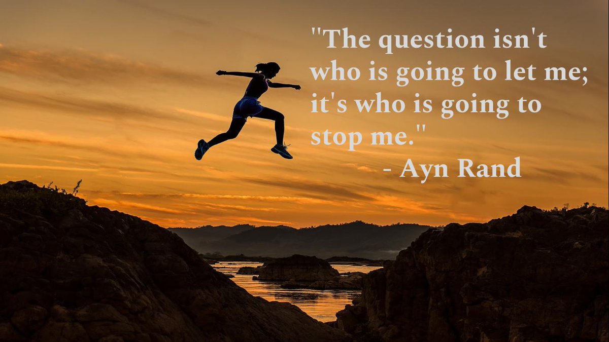 collave_com's tweet image. "The question isn't who is going to let me; it's who is going to stop me."
- Ayn Rand
