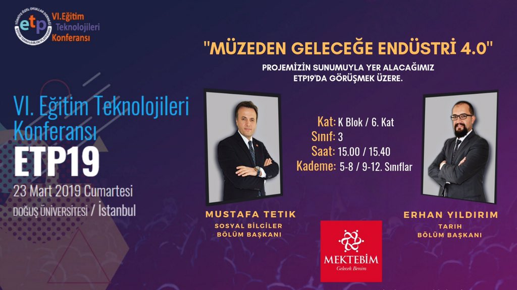 “Müzeden Geleceğe Endüstri 4.0” projemizin detaylarını dinlemek isteyen tüm eğitimcileri bekliyoruz. Son 3 gün😉 
@dogusuniv #etp19 @tozok1951 @mektebimokullari @vakanuvis #mektebim #gelecekbenim #mektebimgelecekbenim #endüstri40 #eğitim40