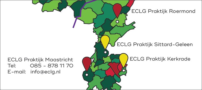 Nieuwe praktijk in Sittard-Geleen en Kerkrade
Op 1 april starten wij in onze nieuwe praktijken voor jeugd GGZ te Sittard-Geleen en Kerkrade. Meer info: eclg.nl 
Info dyslexie: expertisecentrum-dyslexie.nl