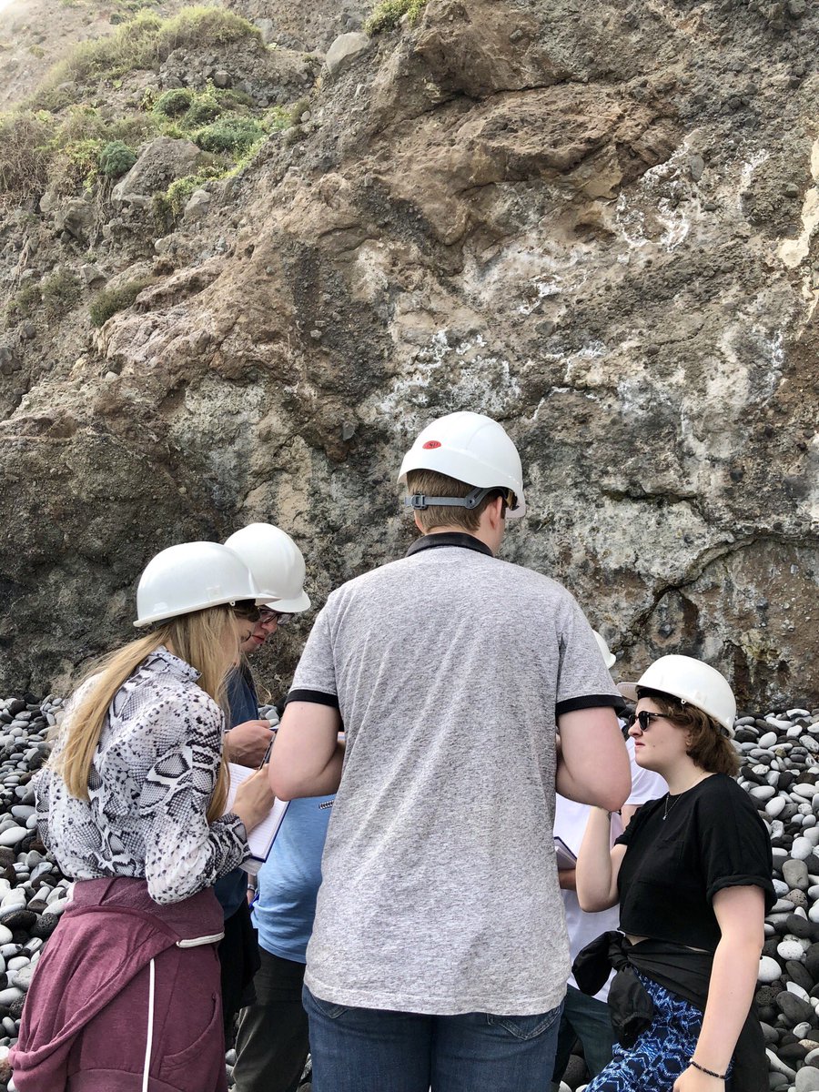 StuartMcLelland's tweet photo. First stop today at Playa de Los Roques. Students are interpreting deposits at the base of Orotava valley.
#Tenerife19 #GGEontour @geographyhull https://t.co/sQPactTu4K