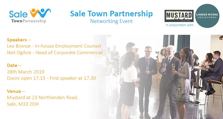 SaleTownPship's tweet photo. If you run a small business in and around #saletown why not come along to our local networking event @EatMustard on 28th March, 17:15 start :) 

Meet others, learn and support each other across the town. More information here -

https://t.co/DIJwJ1nl2Z 

#networking https://t.co/vA4u7CJXIK