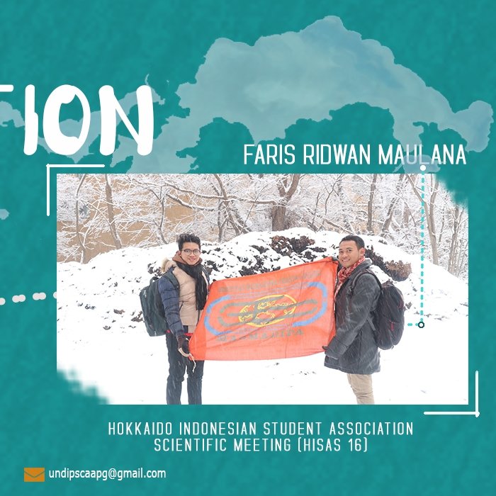 [AAPG APPRECIATION]

Congratulation to our student advisor and former vice president, Mr. Garindra Yogiswara and Mr. Faris Ridwan Maulana as the delegation for Hokkaido Indonesian Student Association Scientific Meeting (HISAS 16).

#GreatFuturetoHoldTheWorld
#UNDIPSCofAAPG2019