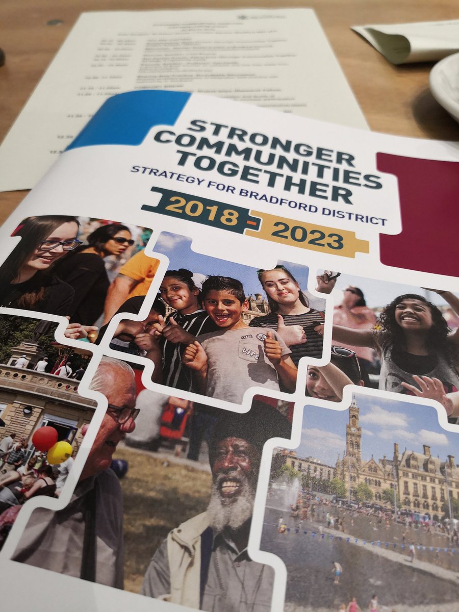 At the #StrongerCommunitiesTogether Partner Forum event at @Kala_Sangam. Really interesting talk from Prof @TedCantle on theories of Cohesion and a vision of hope. #WeAreBradford