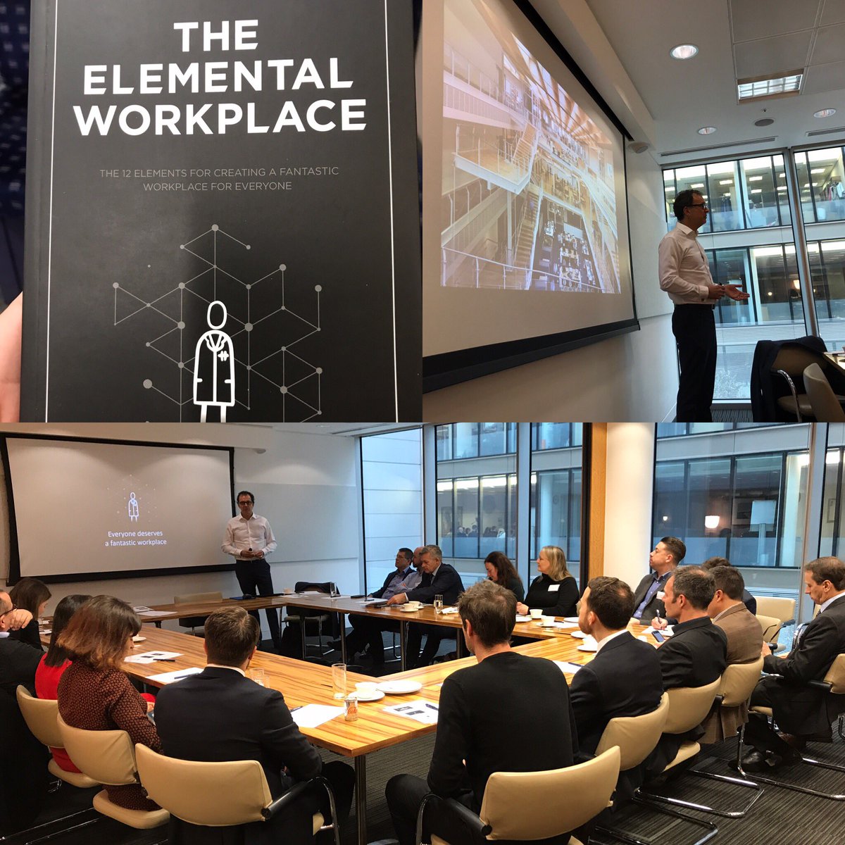_symmetrys's tweet photo. Excellent talk and discussion this morning by @FBELondon with Neil Usher on The Elemental Workplace. After all the research is put into practice the most important thing to remember is “be excellent to each other.” https://t.co/BtGNb89X4S