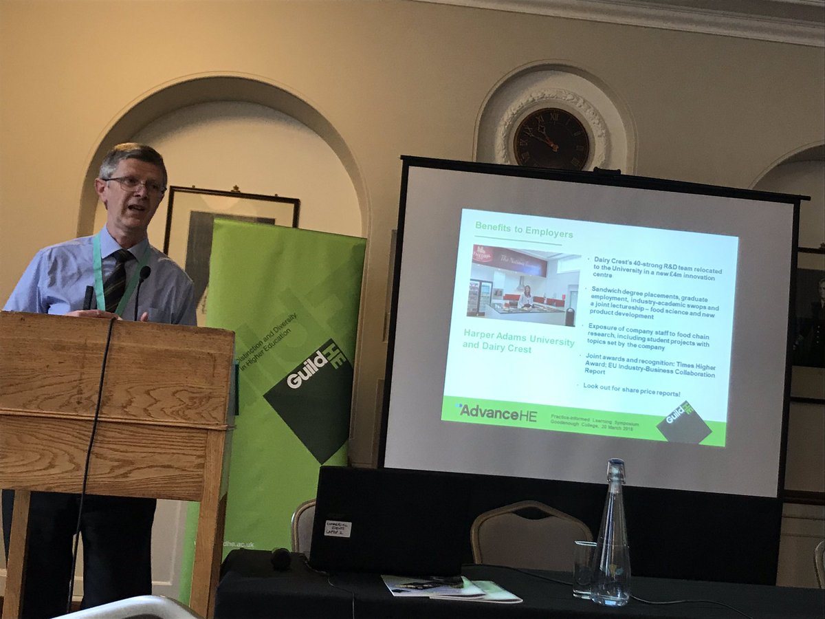 alexbols's tweet photo. Co-location of @dairycrest research and development centre at @HarperAdamsUni creates synergies between industry practitioners and students #dualprofessional #PracticeInformed being highlighted by @DLlewellyn at @AdvanceHE and @GuildHE symposium https://t.co/xuqcLqViLn