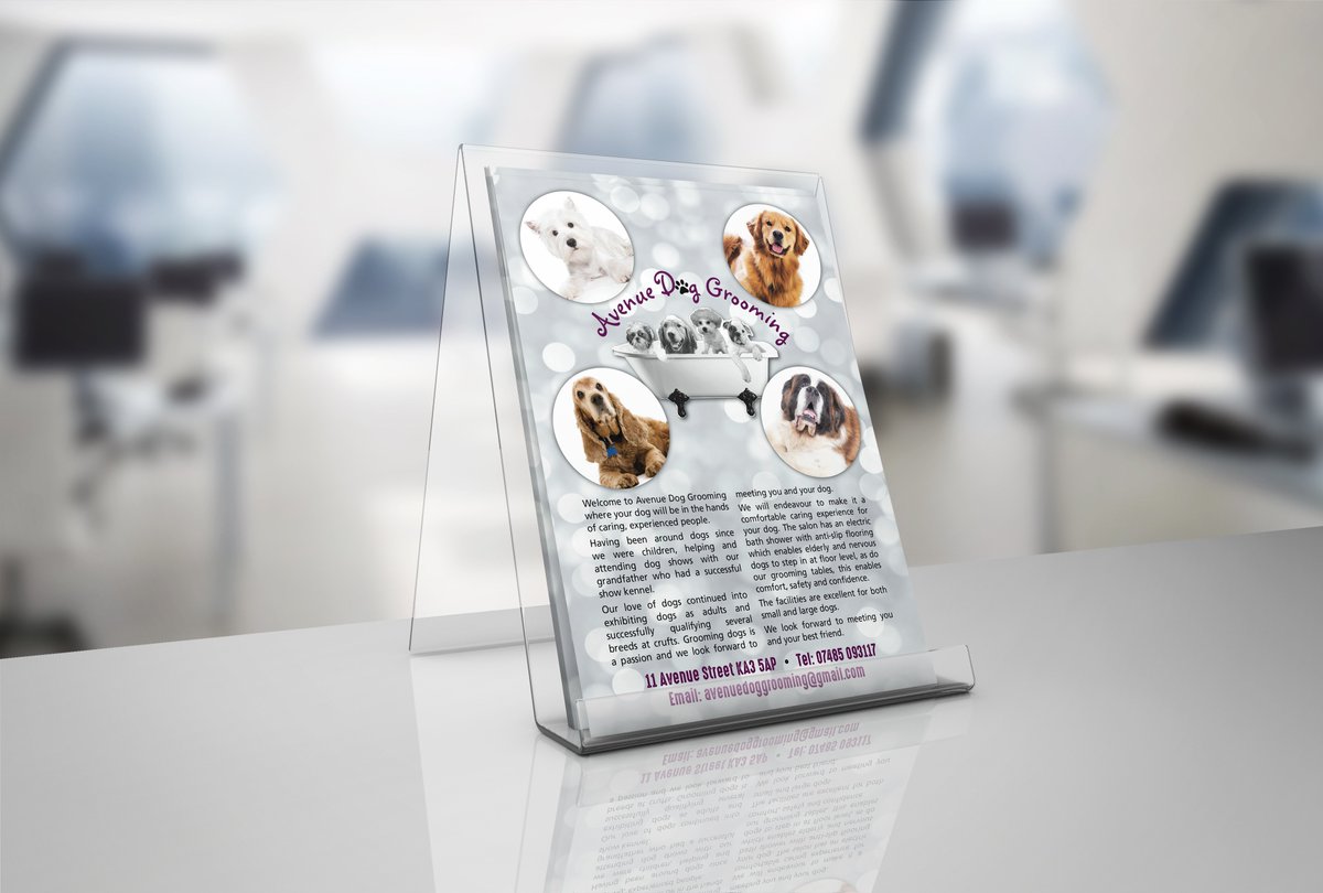 yourprintroom's tweet photo. New client on board with @yourprintroom we had the pleasure of designing and printing #avenuedoggrooming leaflets and business cards to promote their new venture #printmadeeasy #theprintroomayrshire https://t.co/q7S7dyPKfz