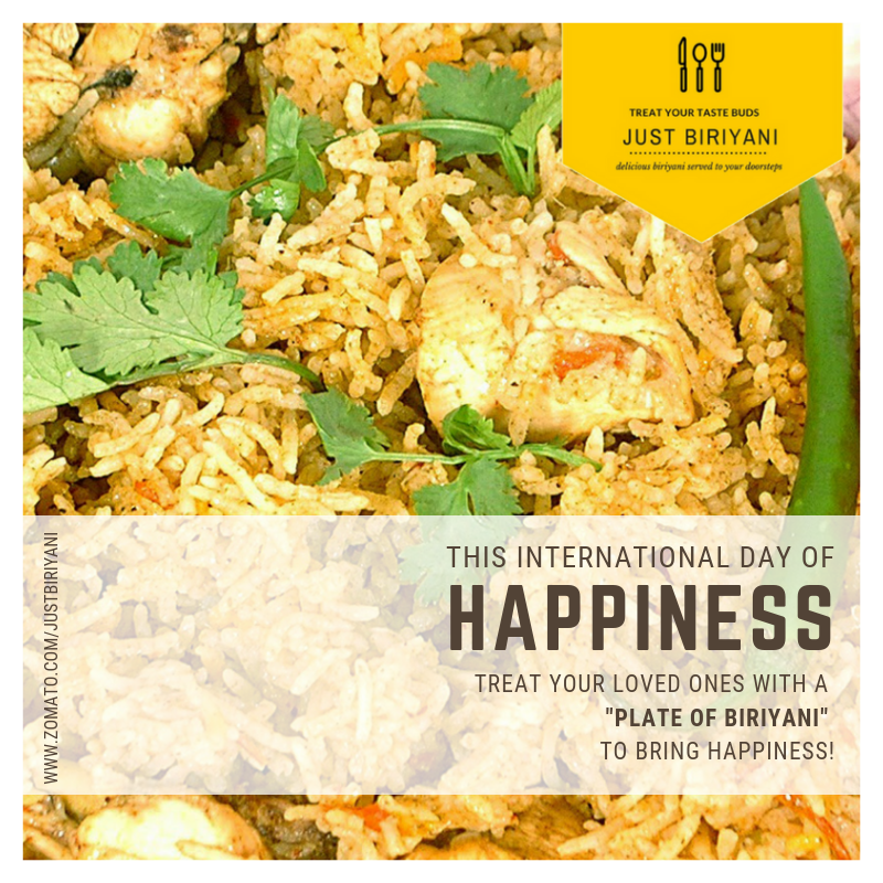 LiteTiffin's tweet photo. #ADWGroup #JustBiriyani #JustBiryani #LiteTiffin #FullKattu #KaapiHouse #Biryani #Meals #Meals #Tiffin #Idly #Chappathi #KalDosa #Idiyappam #ZeroDay

This #International #Day of #Happiness, #treat your #loved  ones with a #Plate of #Biriyani and #share Happiness! https://t.co/oB1m2wYYnu