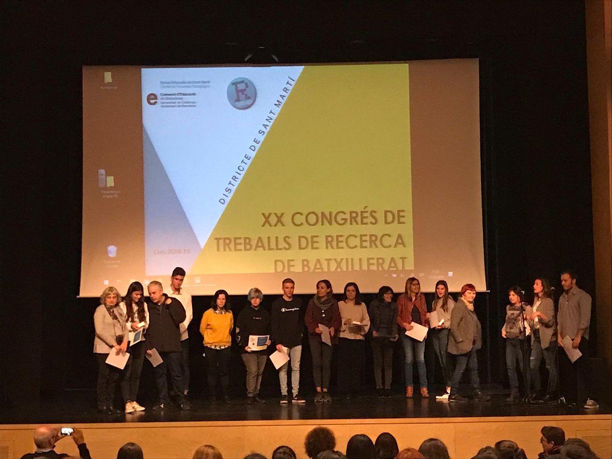 crpsantmarti's tweet photo. XX Congrés de Recerca de Batxillerat del Sant Martí. Moltes felicitats a tot l'alumnat, professorat i agents que heu fet possible la realització d'aquest acte. @IJMZafra @insjoandaustria @insinfanta @iesmoisesbroggi @Ins4Cantons @InsEspriu @iesbarribesos @InsFrontMaritim https://t.co/iqNBjhbRYd