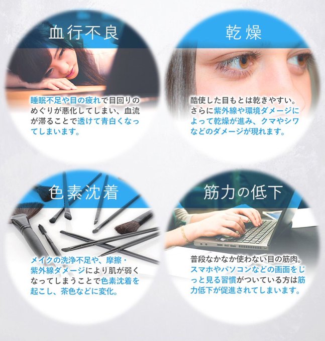 目元のシワ対策のtwitterイラスト検索結果