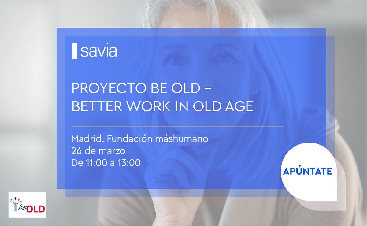 GeneracionSavia's tweet photo. ¡Nueva #FormaciónSavia!
El próximo 26 de marzo hablaremos del proyecto #BeOld, una iniciativa que busca mejorar las habilidades de los seniors, empoderarlos y prepararlos para el mercado laboral actual.
Puedes inscribirte aquí https://t.co/s6c3mMELHU https://t.co/r5wTPQ8rFK