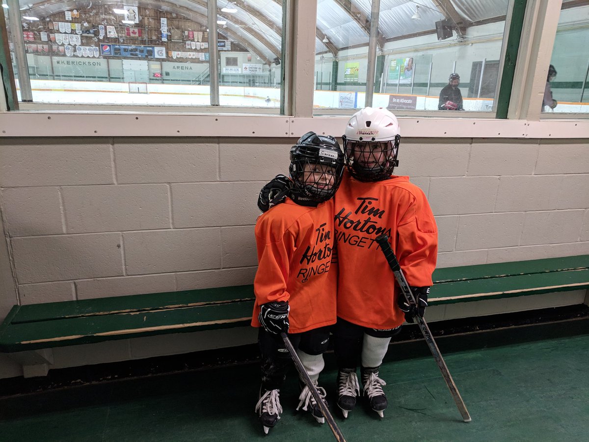 denkneevee's tweet photo. It's the ringette sisters. 
Great improvements over the course of this year! 
#ringette #sisters @TimHortons https://t.co/6oYdghvkT0