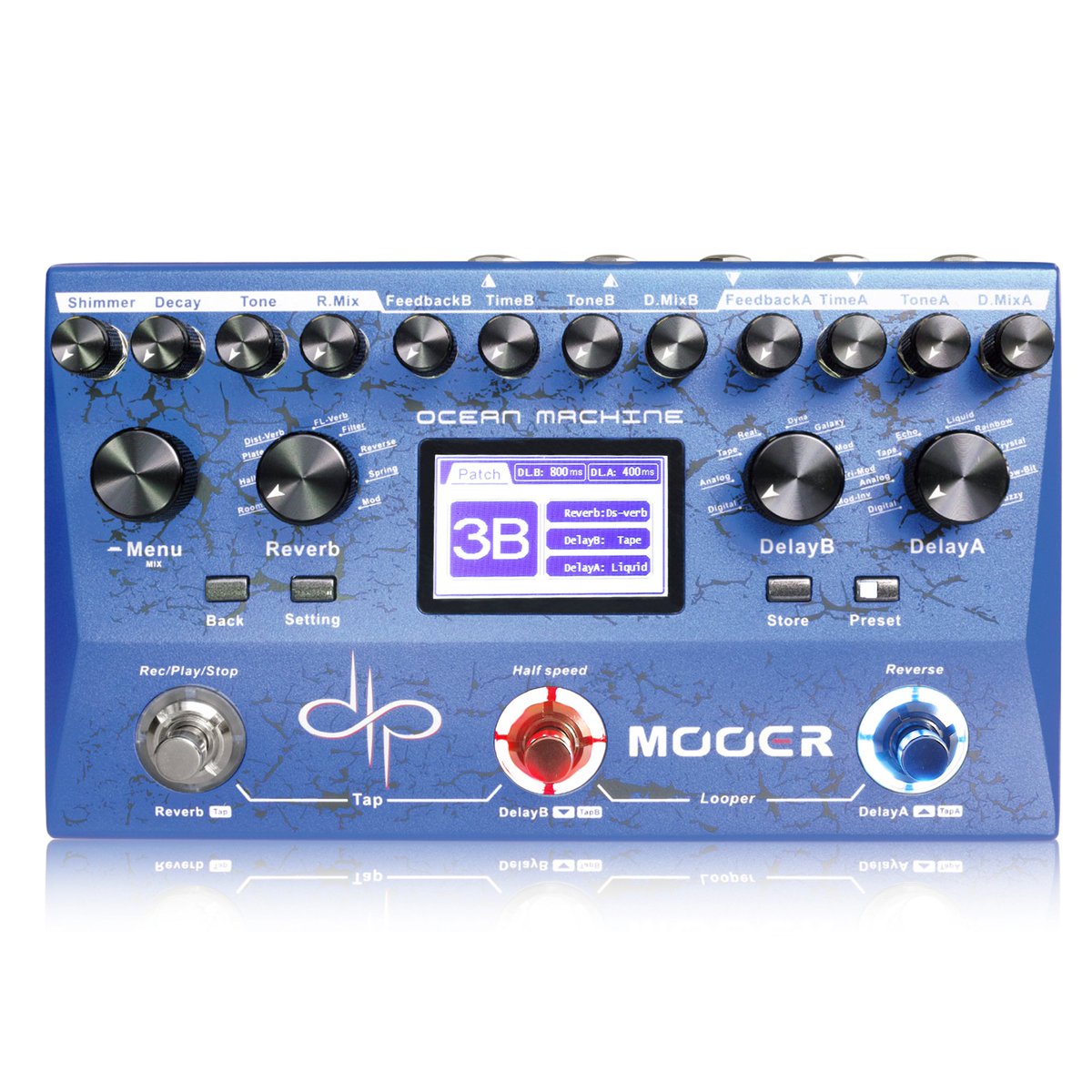 ninevoltjpn's tweet image. デュアルディレイ、モダンリバーブ、ルーパー…… それらをプリセット可能な超強力ペダル！

Mooer　Ocean Machine
(ムーアー　オーシャンマシーン)
☛ item.rakuten.co.jp/ninevolt/mooer…

フットスイッチを長押しすることで無限大にフィードバックを続けることも!!👍✨

#Mooer #OceanMachine