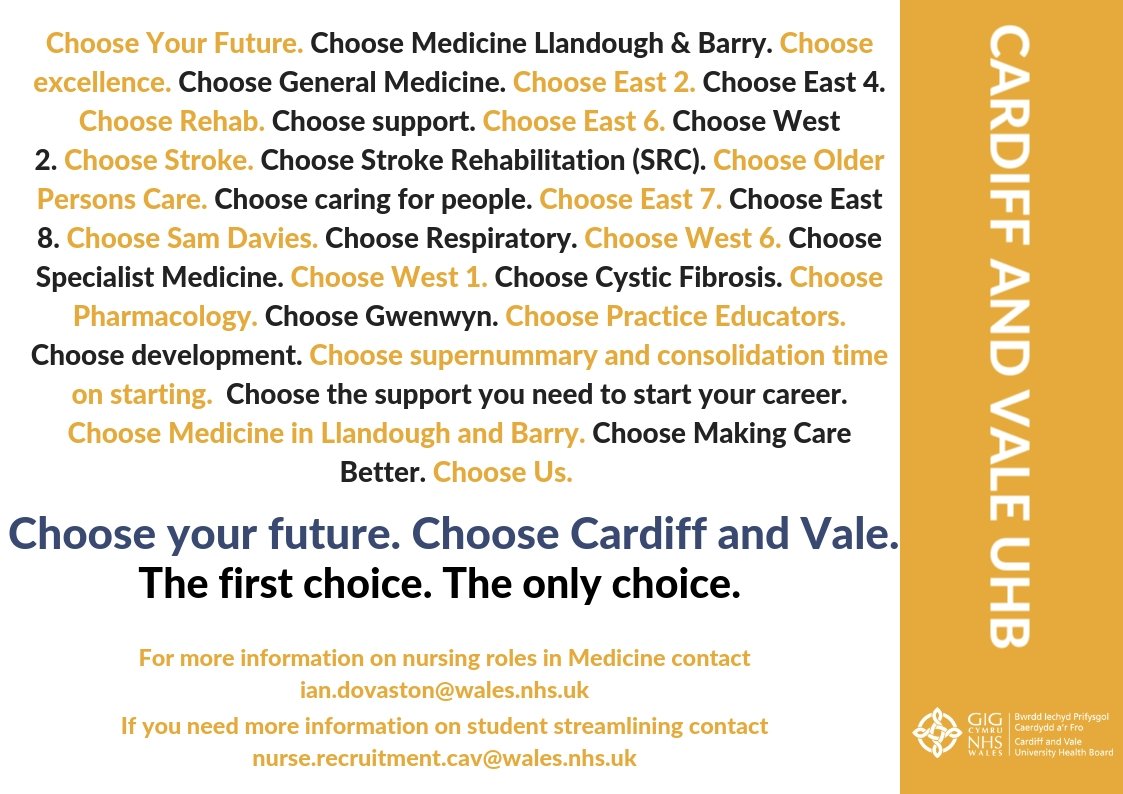Student Streamlining is now open. Come and meet Team Medicine this Friday 22nd March at the Square in Llandough between 10am and 2pm and find out more about the opportunities available to join this fantastic team. #CAVJobs #TrainWorkLive #StudentStreamlining #iamMCB