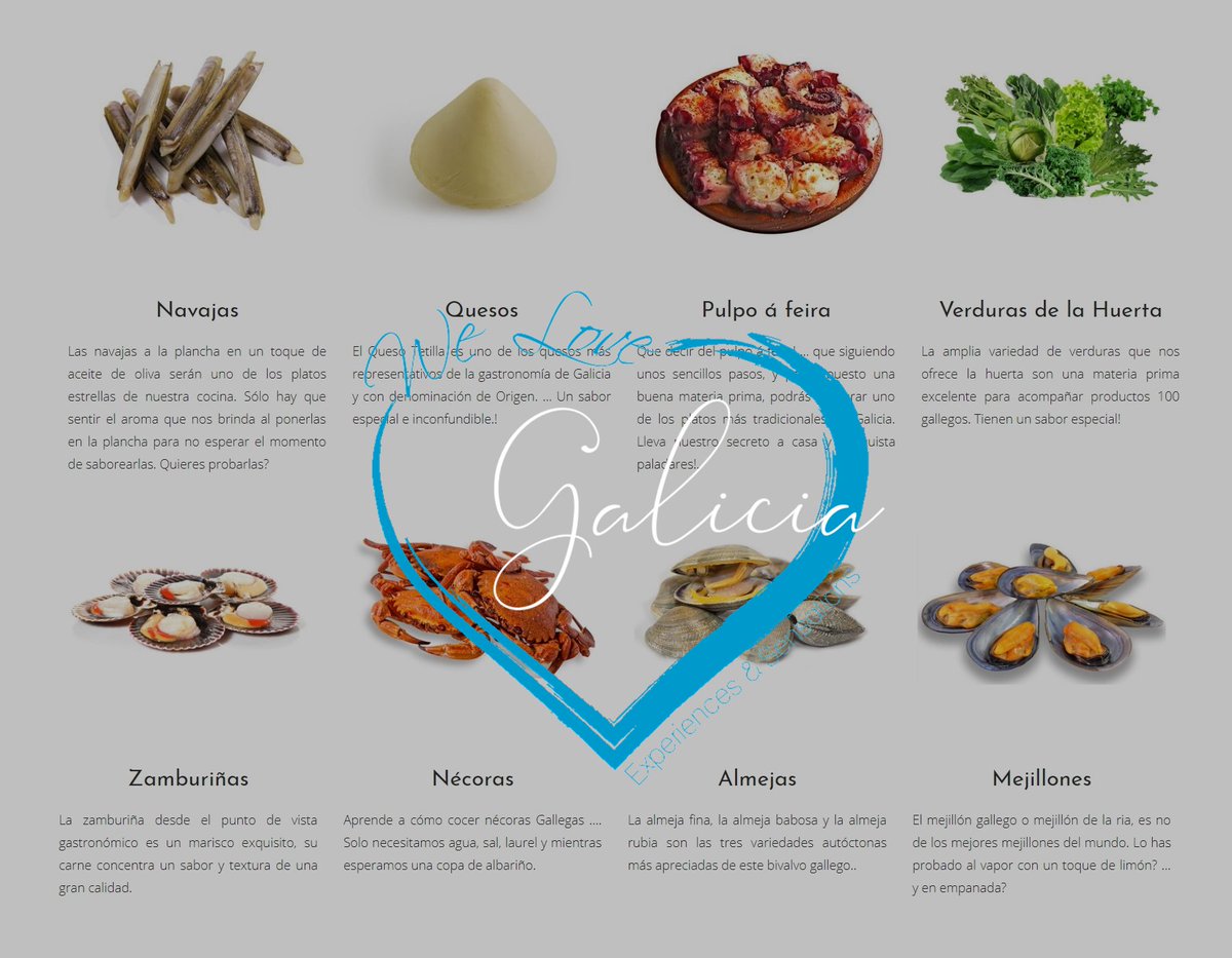 welovegalicia's tweet photo. Esta semana descubriremos el "Arte de cocinar entre amigos" by @CookingOSalnes ... ¿Cocinamos juntos los productos "da terra"? Apùntate a la #CookinClass de @RocioCocinaAbue #CocinandoenelSalnés #TallerCocina 💙 https://t.co/PE4AH55gWR 💙
We love Galicia 💙 ... y tú? https://t.co/Ke39P128WM