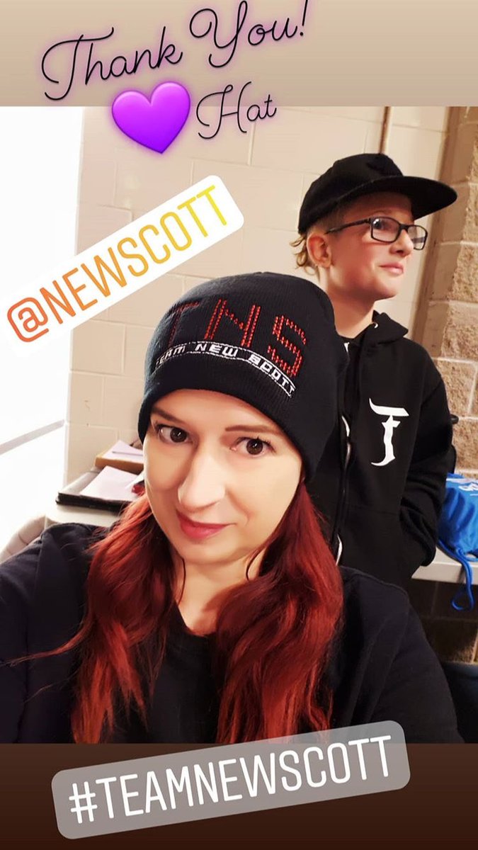 NewScott's tweet photo. IHW co-owner Sandra Taylor rocking her Team New Scott toque! Thanks!!!! DM me and order yours today! Plus T-Shirts, Hoodies, Tanks, Flex Fit Hats and new items coming soon! @WrestlingIHW #MaritimeWrestling #ProWrestlingTees #TeamNewScott #NewScott #Halifax #novascotia https://t.co/ytecYQQSYn