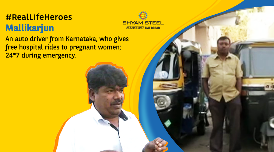 shyamsteel's tweet photo. Mallikarjun is an auto driver in Karnataka who has been providing free 24/7 hospital rides to pregnant women during an emergency for the last five years.
#RemarkableIndia #RealLifeHeroes #ShyamSteel #flexiSTRONG #TMTBar https://t.co/Nl8LVXCX8F