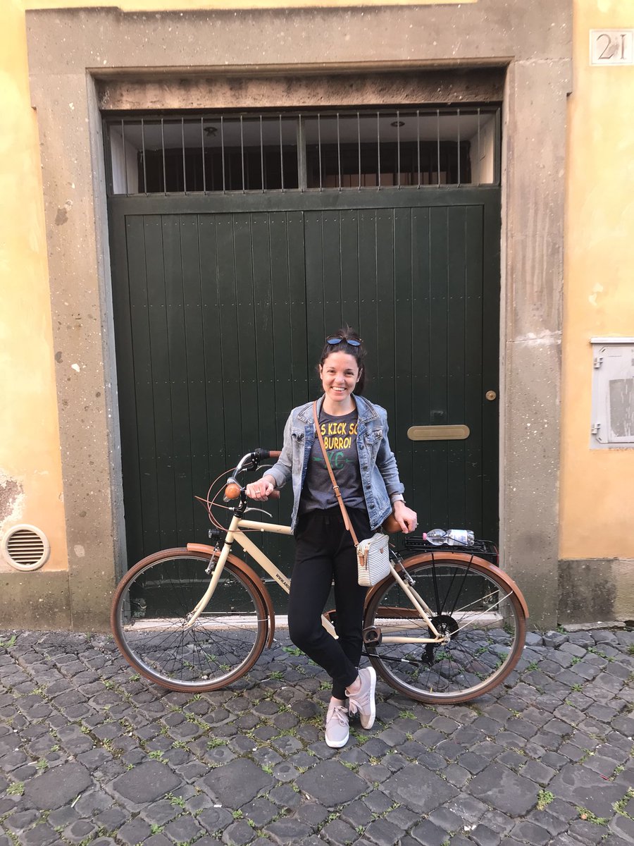 MrsPfleegor's tweet photo. Oh, what’s that, class? Yes, I wheelie was lost in a daydream where I biked all around Rome. I guess I’ll roll on back to reality now. #stillonspringbreak https://t.co/LvNTTkZRGx
