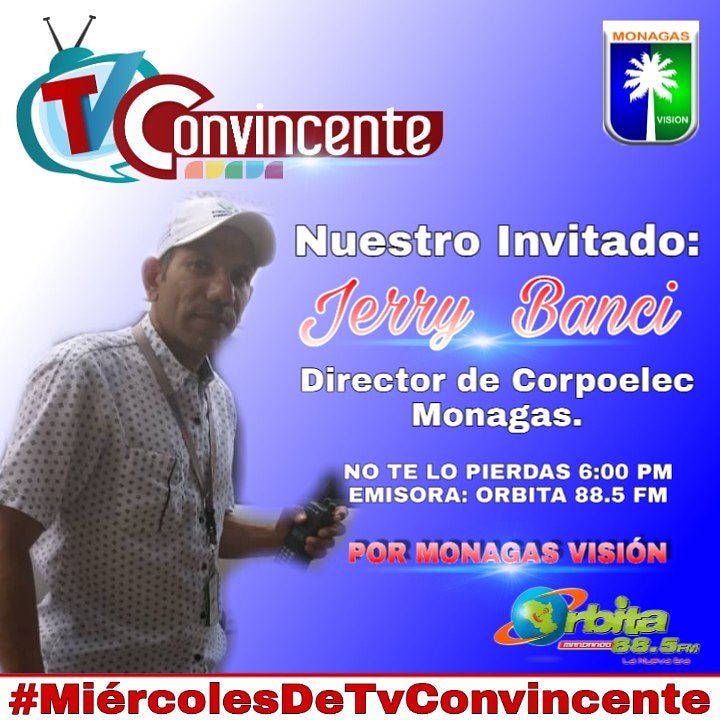 vicent_carvajal's tweet photo. #20||Mar ||@tvconvincente
por @MonagasVision #6pm
📺Supercable canal 20
📺Intercable canal 11
📺Planeta Cable canal 09
📺Cable Satélite canal 15 
Escuchanos tambien por:
🎧Orbita 88.5 fm #Maturin #Monagas #ConMuchoAmorYCompromiso @nicolasmaduro @dcabellor @yelitzePSUV_ https://t.co/xMyChPIg5S