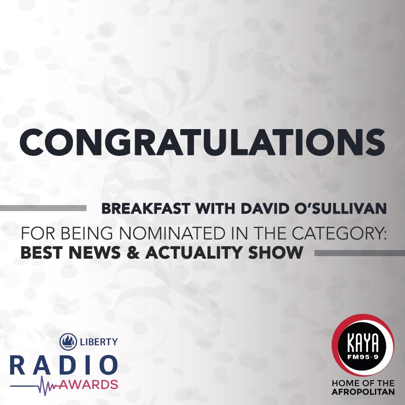 KayaON959's tweet image. Congratulations to @davidosullie and the #BreakfastwithDavid team for being nominated in categories • Best Breakfast Show • News and Actuality Show &amp;amp; Best Breakfast Show Presenter at the @Liberty_RadioA #LibertyRadioAwards