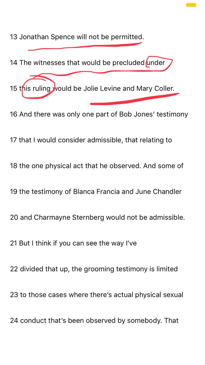 Nina82997364's tweet photo. MJ stans are using an opinion video by a PI and a fragment of a transcript from the trial from March 28, 2005, to say J was “not allowed to testify: that is false. The order pertains exclusively to the admission of evidence by the PROSECUTION on past sex abuse. #LeavingNeverland https://t.co/cM9Fpfnp6M