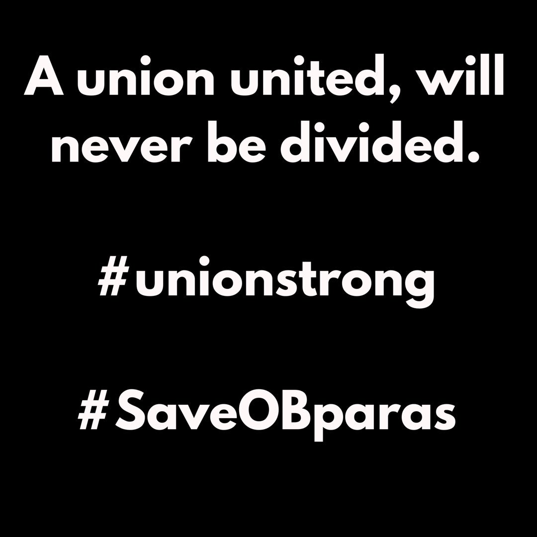 oldbridgeea's tweet photo. After last night’s meeting, please remember this important message. #saveOBParas #UnionStrong https://t.co/ryTABFLjID
