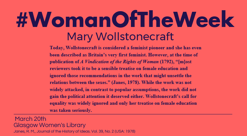 womenslibrary's tweet photo. This week's #WomanOfTheWeek is Mary Wollstonecraft https://t.co/p6BgZexSjo