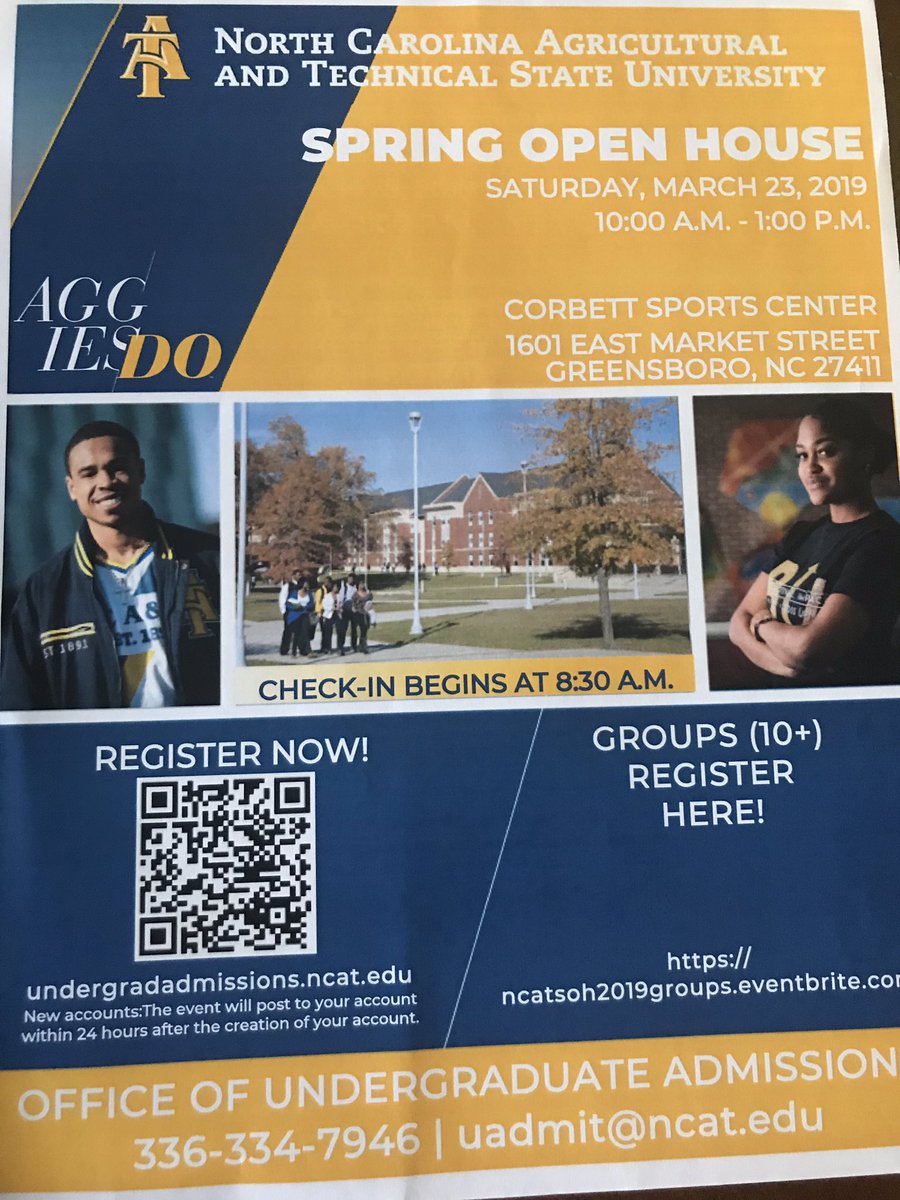 ms_jeselson's tweet photo. Upcoming Open House for prospective NC A&amp;T students: https://t.co/8fWfS0AfOf