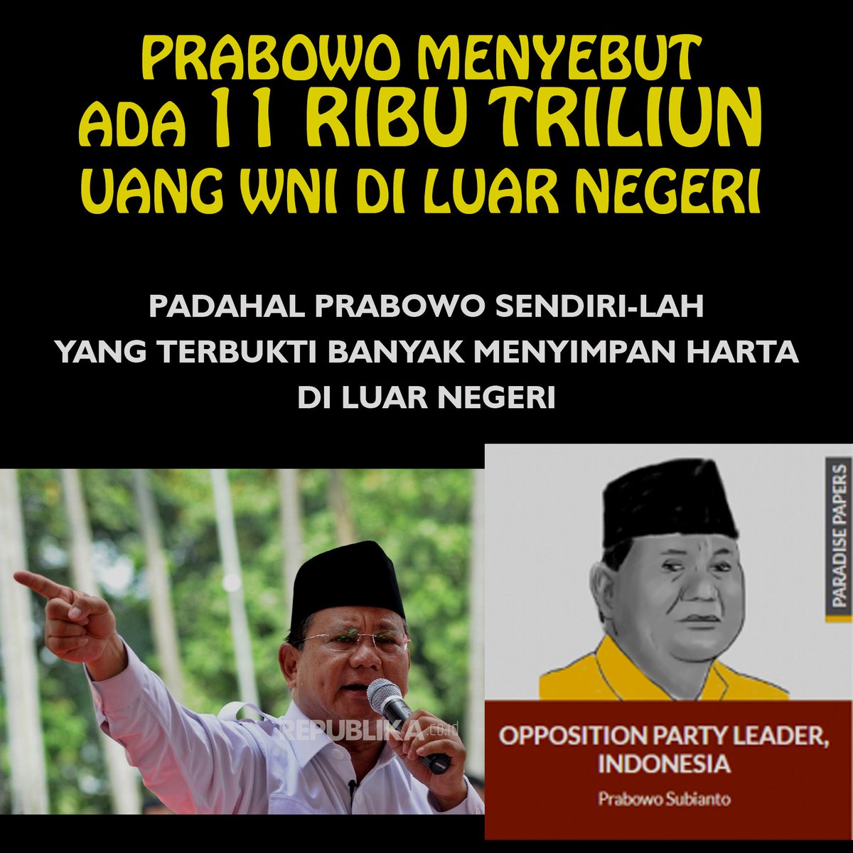 PSurawati's tweet photo. Padahal pernyataan Pak Prabowo soal 11 triliun uang WNI ada di luar neger itu rasanya jadi boomerang juga ya buat bapaknya. Bukaannya dia juga dicurigai punya uang di Karibia ya? https://t.co/TcUhsxaz7H    @BulqisD @sofianifdh @zifenk7 @Yesica_Milenia @fajarhrmwn_ https://t.co/DyO3nKoIyg