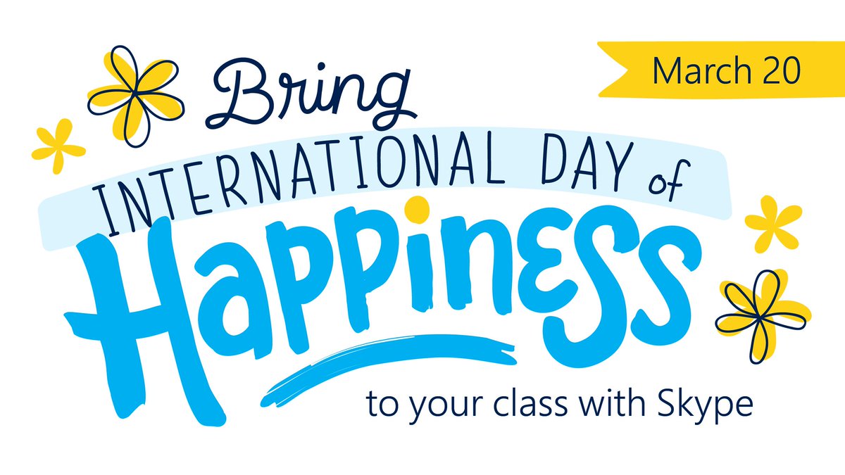 FlipgridEvents's tweet photo. This #InternationalDayOfHappiness we're celebrating the joy connections can bring to the classroom by launching a NEW activity plan with tips on how to enhance your students' social-emotional skills with #SkypeClassroom. @Flipgrid 

Download it for free: https://t.co/j7Hy2wHJUp https://t.co/9AHeJT6UHo