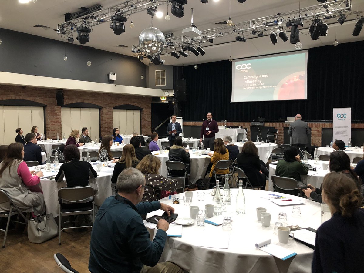 AoC_Create's tweet image. The @AoC_info’s @_aaronhussey  and @l_jcooper sharing the success of #LoveOurColleges, over 70,000 signed the petition, debate at parliament with over 60 MPs, question raised to @10DowningStreet and a cross parliamentary letter signed! #AoCComms19