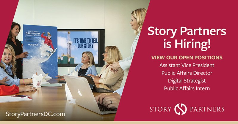 StoryPartners's tweet photo. Story Partners is hiring! Are you a #publicaffairs maven? If so view our open positions at https://t.co/VOLT0mxgKL #careers https://t.co/B1gUveh0t4