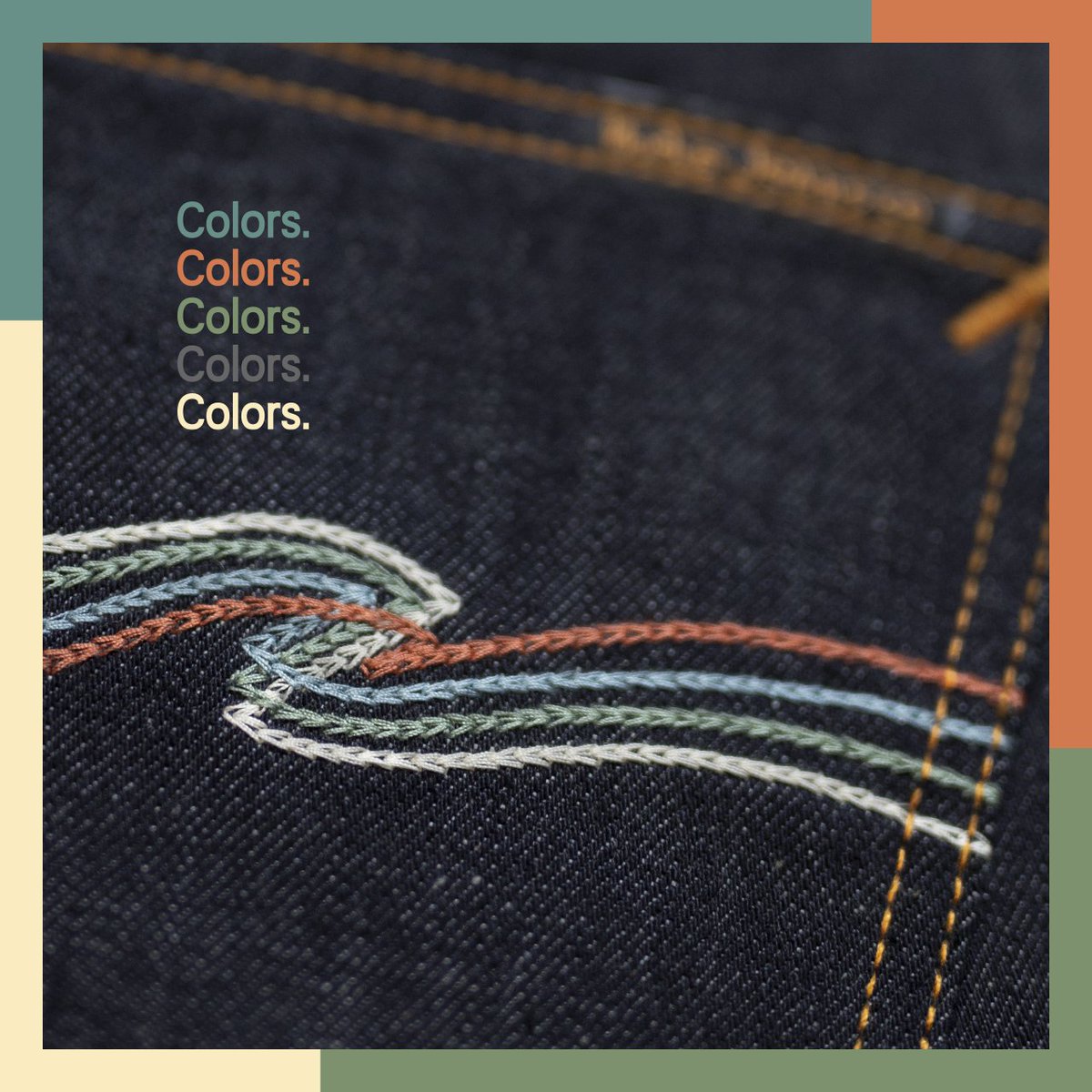 Whilst browsing their archives for early day gems, <a href="/nudiejeans/">Nudie Jeans Co</a> also had their eye on the vivid history of sportswear. This dual vision spawned a perfect sharp image which came to the Colors collection. 
•
Shop the limited capsule collection in-store and online now.