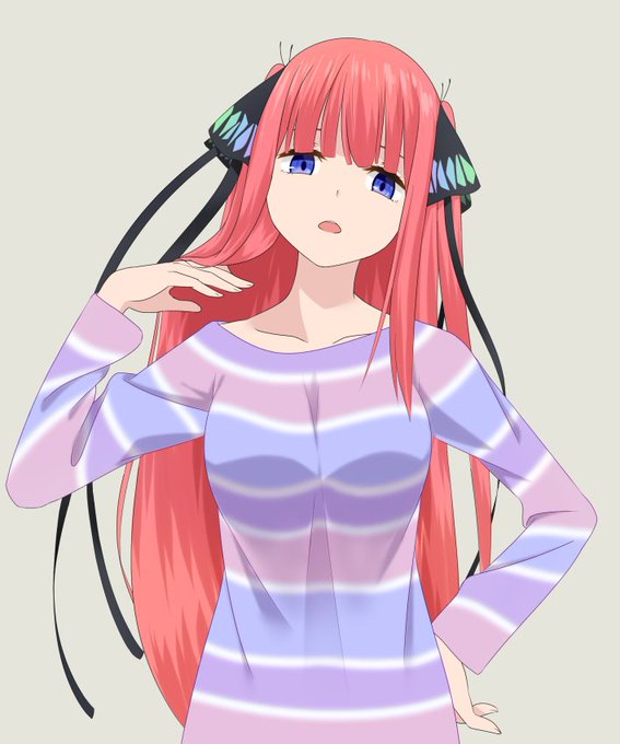みとエンジンさんがTwitterに投稿した中野二乃(五等分の花嫁)のイラスト。