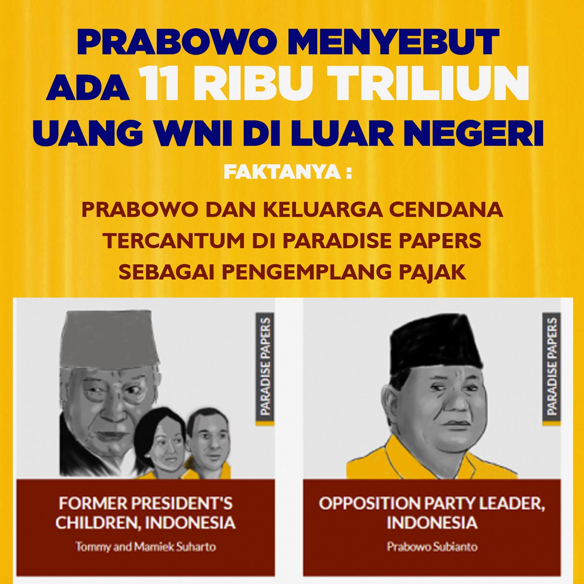 LAminarty's tweet photo. Faktanya, Prabowo dan kroni-kroninya ini adalah pelaku-pelaku pengemplang pajak, dengan cara melarikan uangnya ke negara bebas pajak. Gini nih parahnya Prabowo. Kalau ngomong suka gak disaring dulu.https://t.co/vmfvzLDzZa    @farizriz @arya_bagus @freandyd4vid @Solidar_Aslaemi https://t.co/D7657af4Rc